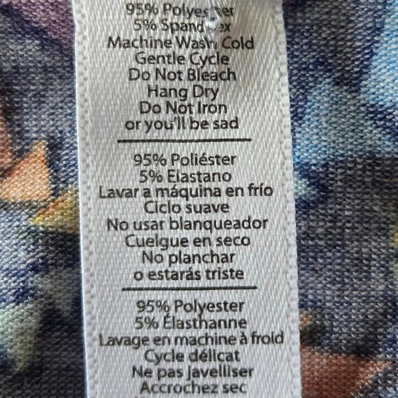 Size Small LULAROE Blue Multi print Long Pull Over - Picture 4 of 6